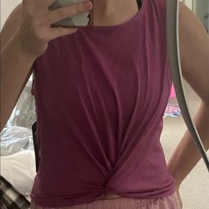 Purple athletic twist tank top